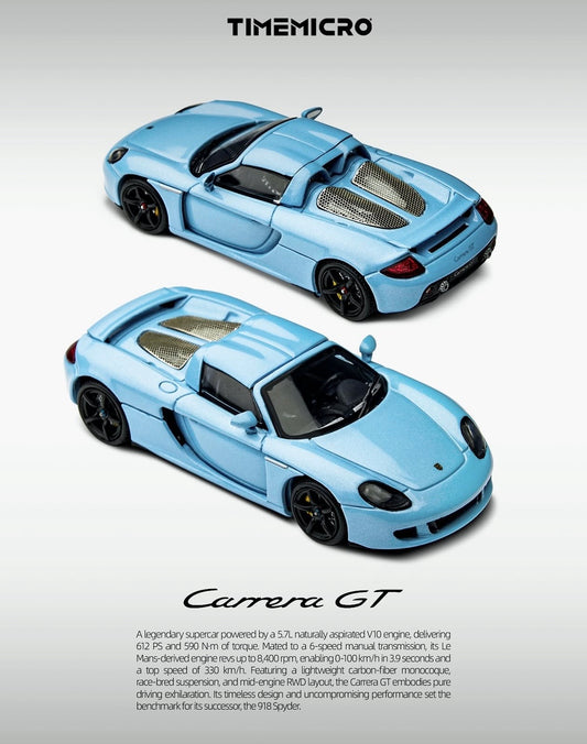 Model: TimeMicro - Porsche CARRERA GT - Gulf Blue Limited Edition 043/999 pcs Scale 1:64