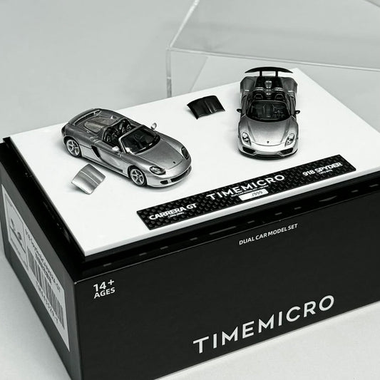 Dual Set Porsche 918 Spyder &
Porsche Carrera GT - Silver Set